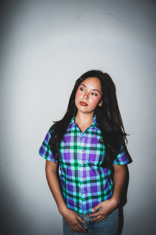 Womens Cropped GRIND Plaid Shirt